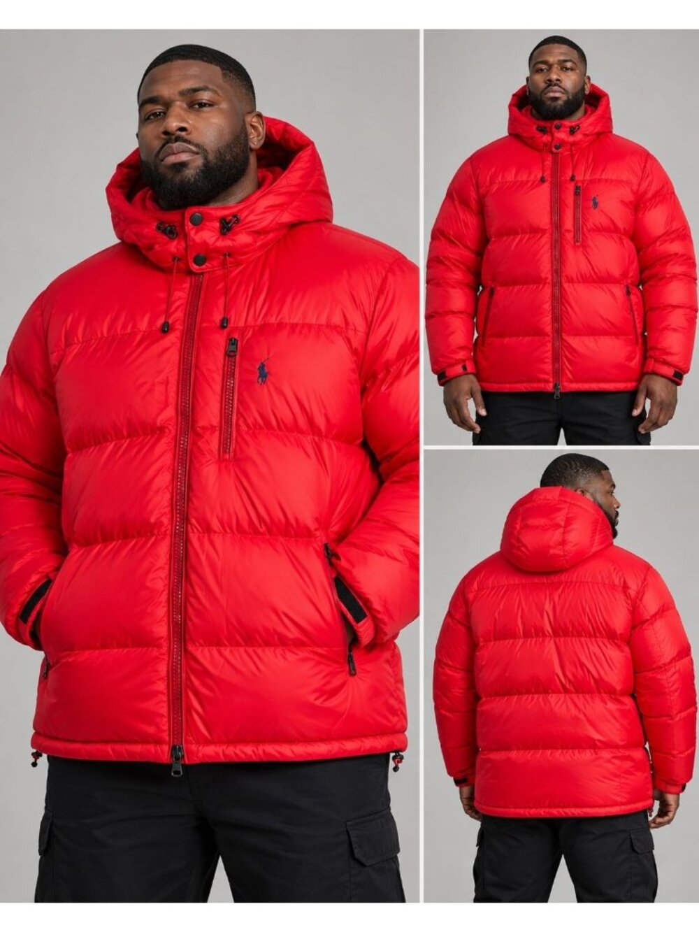 Polo Ralph Lauren Red Hooded Down Puffer Jacket NWOT Men’s 2XLT Lightweight Coat